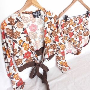 Rue 107 Women’s size 2XL 2-Piece Floral Print Swimwear